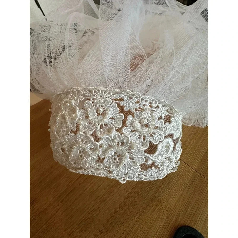 Vintage Women's White Floral Lace Bridal Wedding Headwear